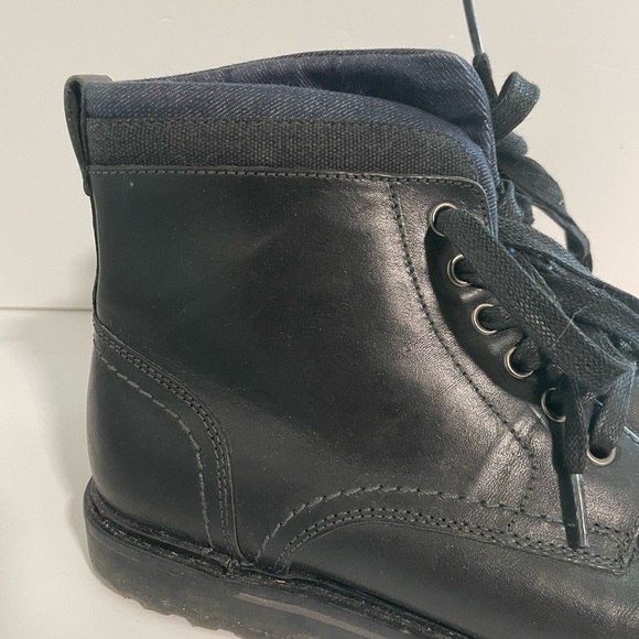 ALDO Men’s Black Leather Lace-Up Boots - Size 10 - Picture 4 of 11